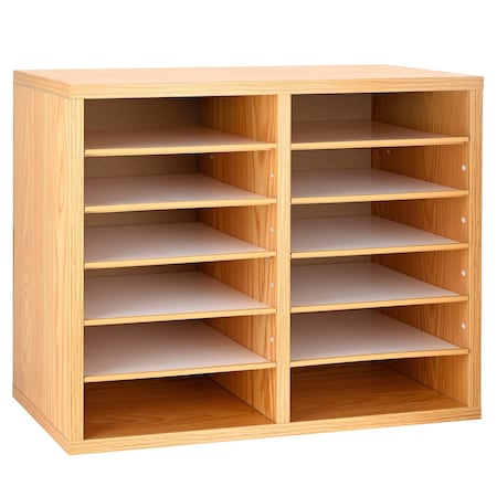 Adiroffice Medium Oak, MDF Wood, 12 in W, 16.5 in L, 20.15 in D ADI500-12-MEO-MK